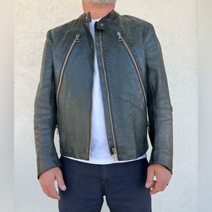 Margiela men’s leather moto jacket-sz.52